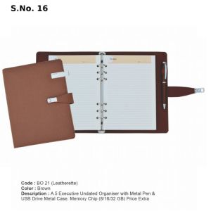 BO 21 *A5 Executive Undated Organiser with metal pen