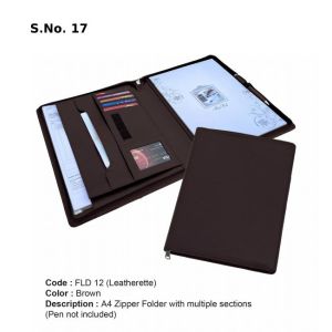 FLD 12*A4 Zipper Folder with Multiple Sections without Pen