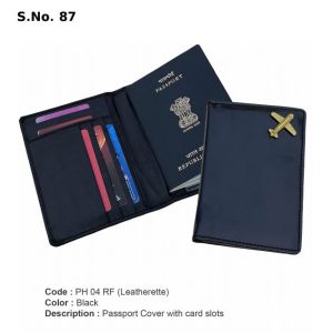 PH 04 RF*Passport Cover with card slots & Metal Fitting  Leatherette