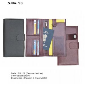 PH 12L*Passport & Travel Wallet  Genuine Leather