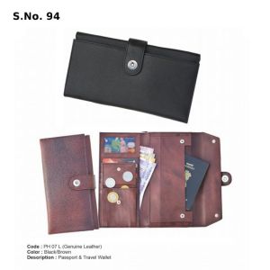 PH 07L*Passport & Travel Wallet  Genuine Leather