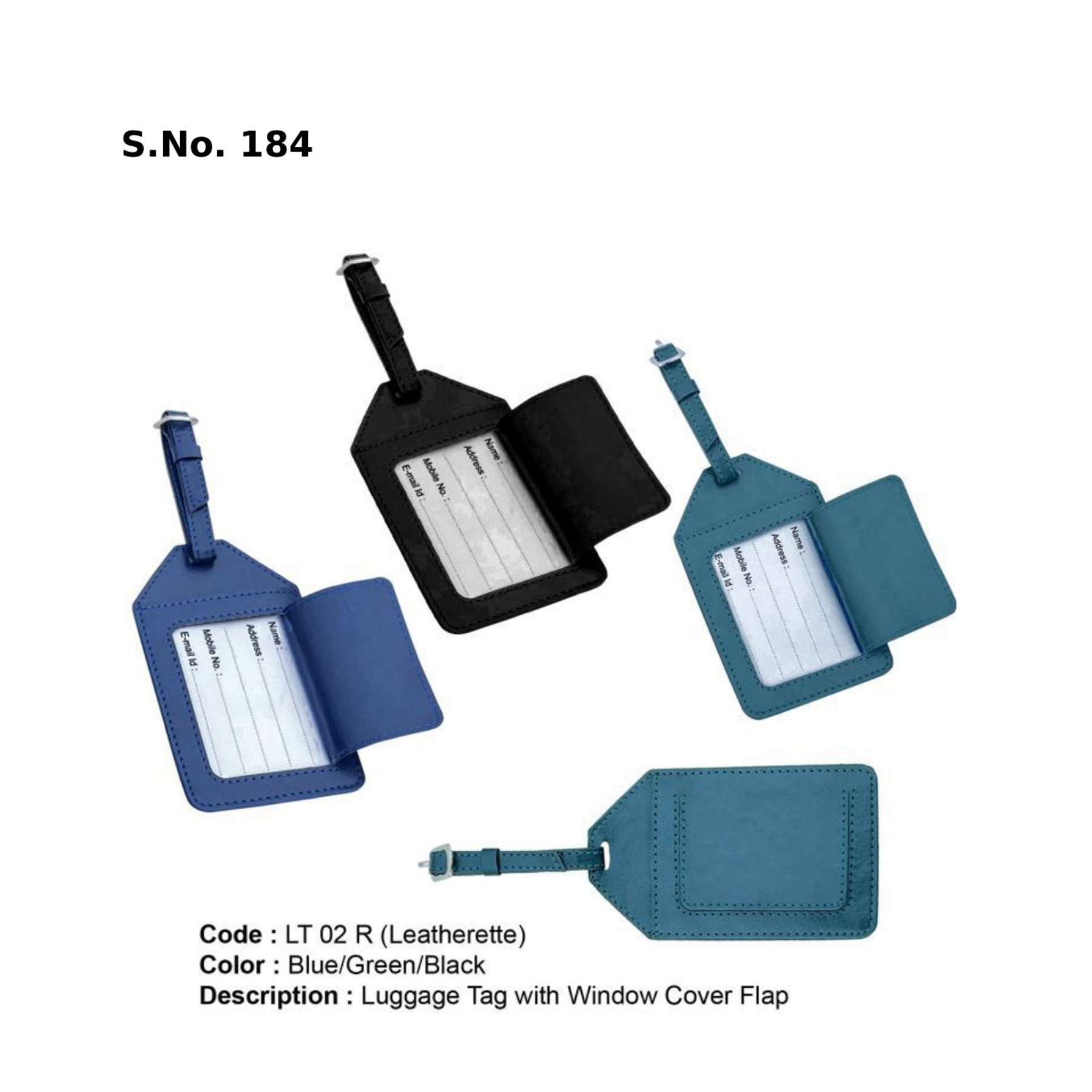 LT 02 R*Luggage Tag  Leatherette