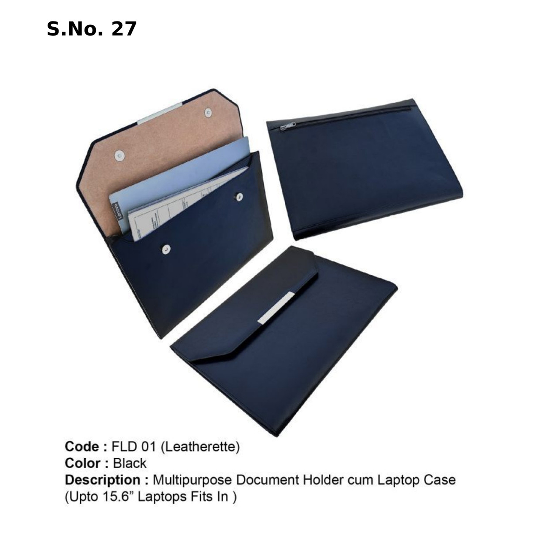 FLD 01*Multipurpose Document FoldercumLaptop Case