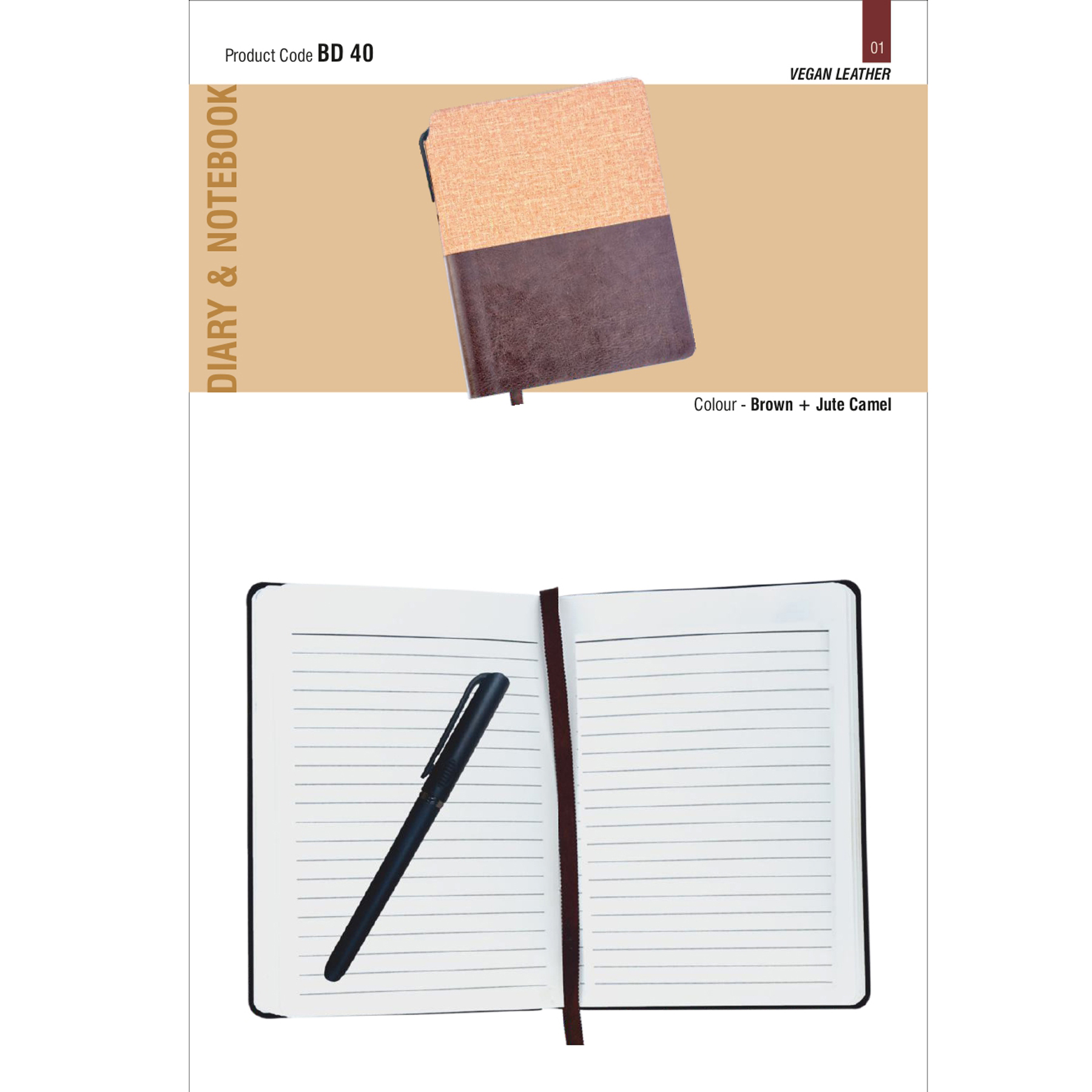 41202501*A 6 Dateless flexible notebook with pen