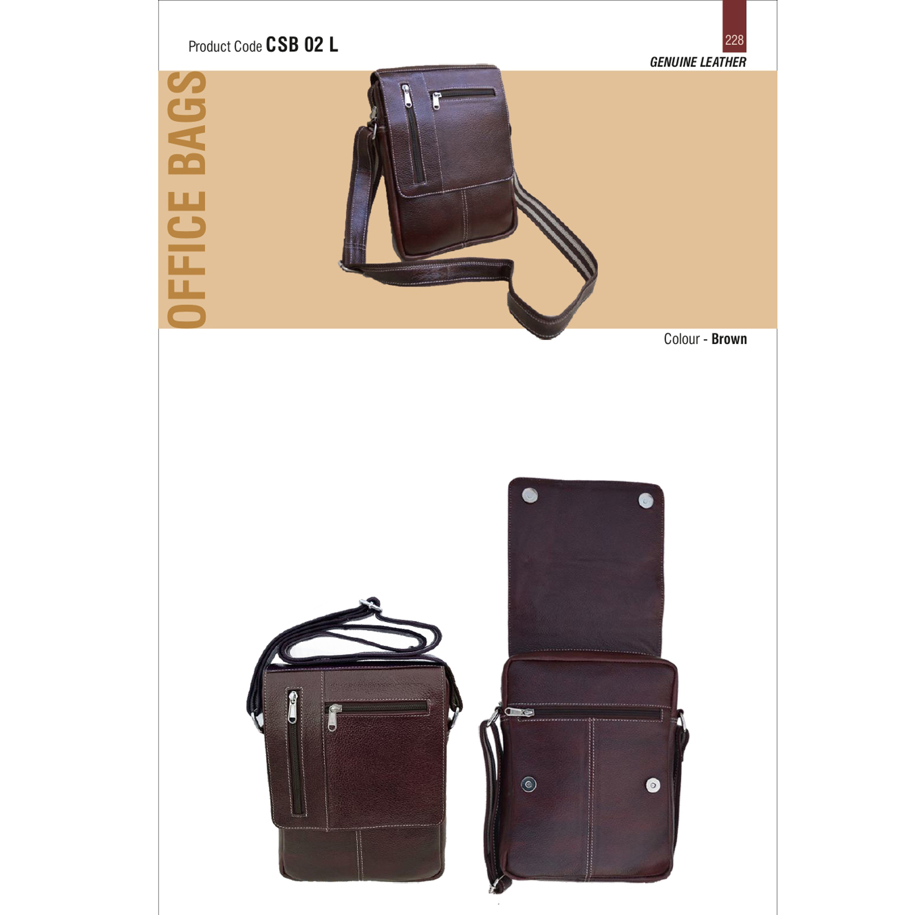 412025228*Cross Shoulder Sling Bag  Genuine Leather