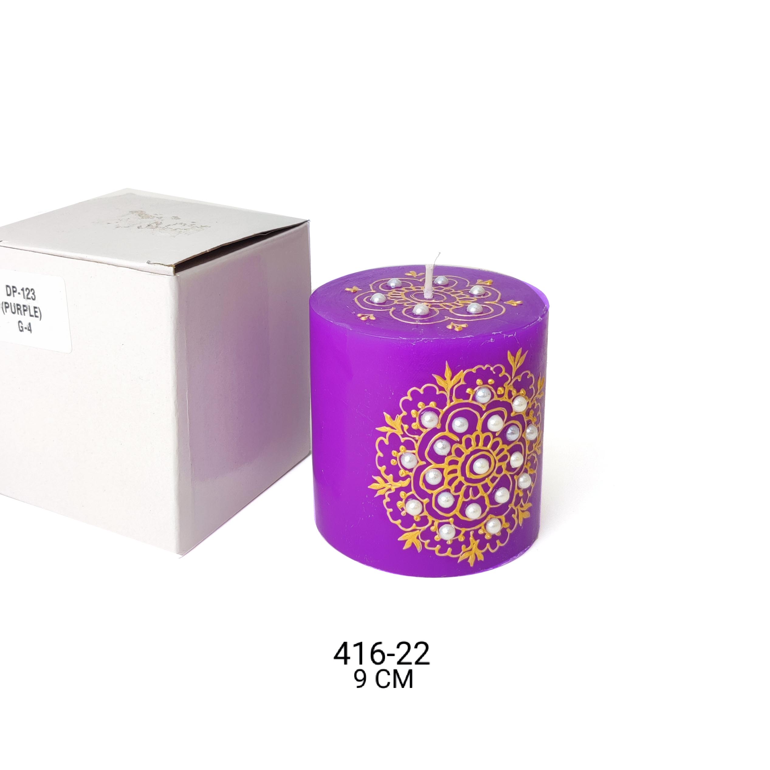 DP-123 COLOUR 3*3(36PCS) GOLDEN+CANDLE