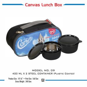 4202309*CANVAS LUNCH BOX WITH DIGITAL PRINTING WITHOUT BOX