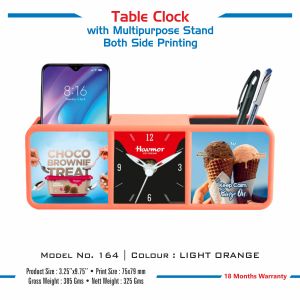42023164*TABLE CLOCK WITH MULTIPURPOSE STAND