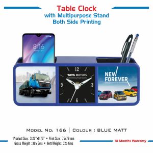42023166*TABLE CLOCK WITH MULTIPURPOSE STAND