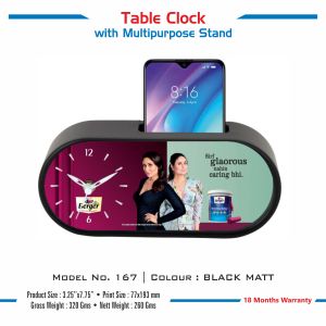 42023167*TABLE CLOCK WITH MULTIPURPOSE STAND