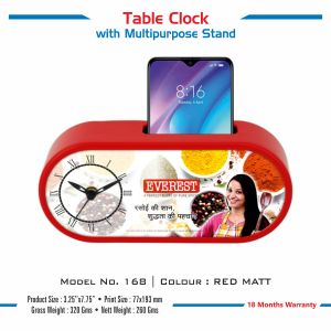 42023168*TABLE CLOCK WITH MULTIPURPOSE STAND