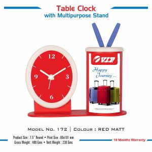 42023172*TABLE CLOCK WITH MULTIPURPOSE STAND