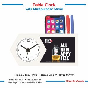 42023175*TABLE CLOCK WITH MULTIPURPOSE STAND