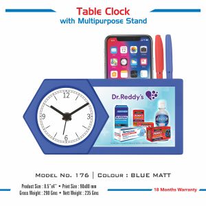 42023176*TABLE CLOCK WITH MULTIPURPOSE STAND