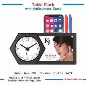 42023178*TABLE CLOCK WITH MULTIPURPOSE STAND