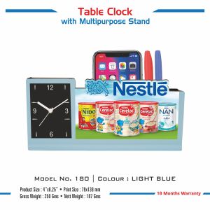 42023180*TABLE CLOCK WITH MULTIPURPOSE STAND