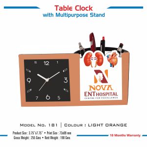 42023181*TABLE CLOCK WITH MULTIPURPOSE STAND
