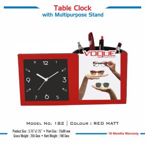 42023182*TABLE CLOCK WITH MULTIPURPOSE STAND