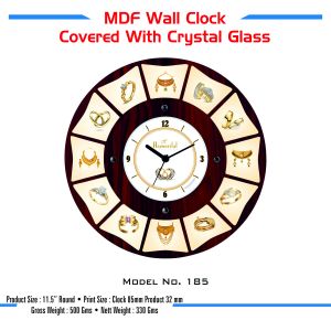 42023185*MDF WALL CLOCK COVERED WITH CRYSTAL GLASS