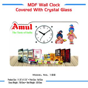 42023188*MDF WALL CLOCK COVERED WITH CRYSTAL GLASS