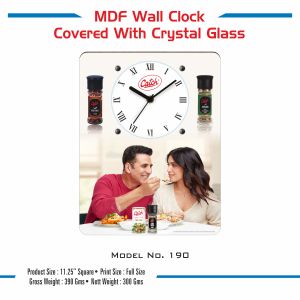 42023190*MDF WALL CLOCK COVERED WITH CRYSTAL GLASS