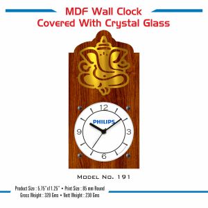 42023191*MDF WALL CLOCK COVERED WITH CRYSTAL GLASS