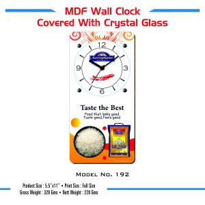 42023192*MDF WALL CLOCK COVERED WITH CRYSTAL GLASS
