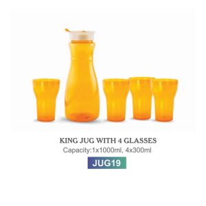 OLIVEWARE KING JUG WITH 4 GLASSES 