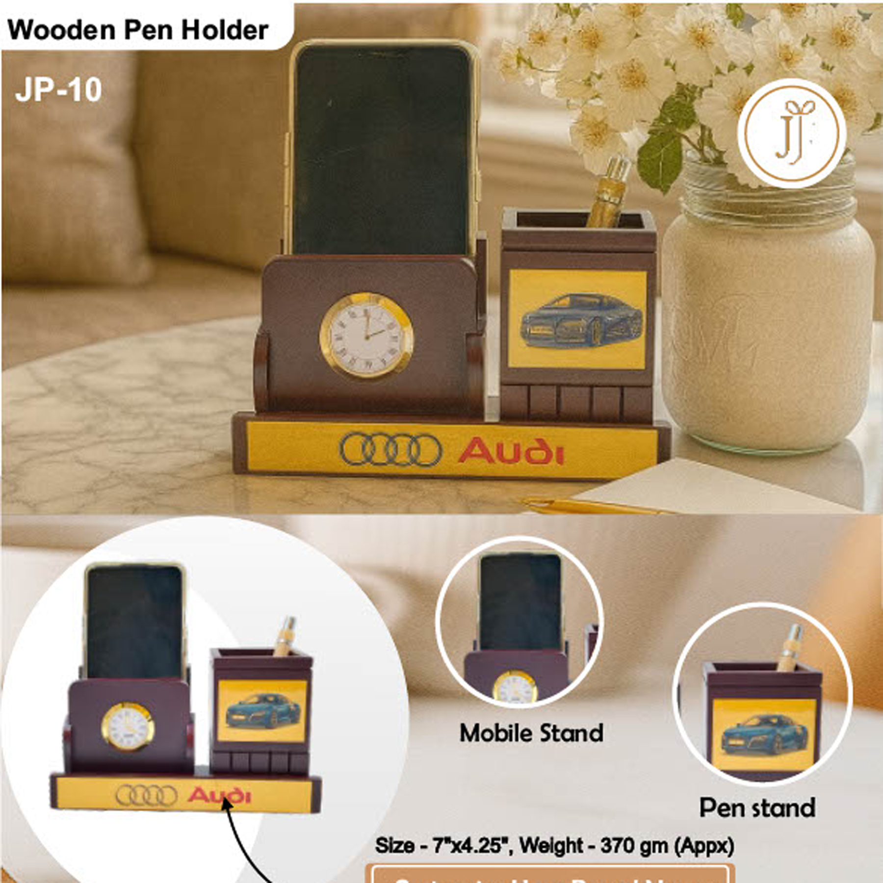 52025JP10*WOODEN PENSTAND