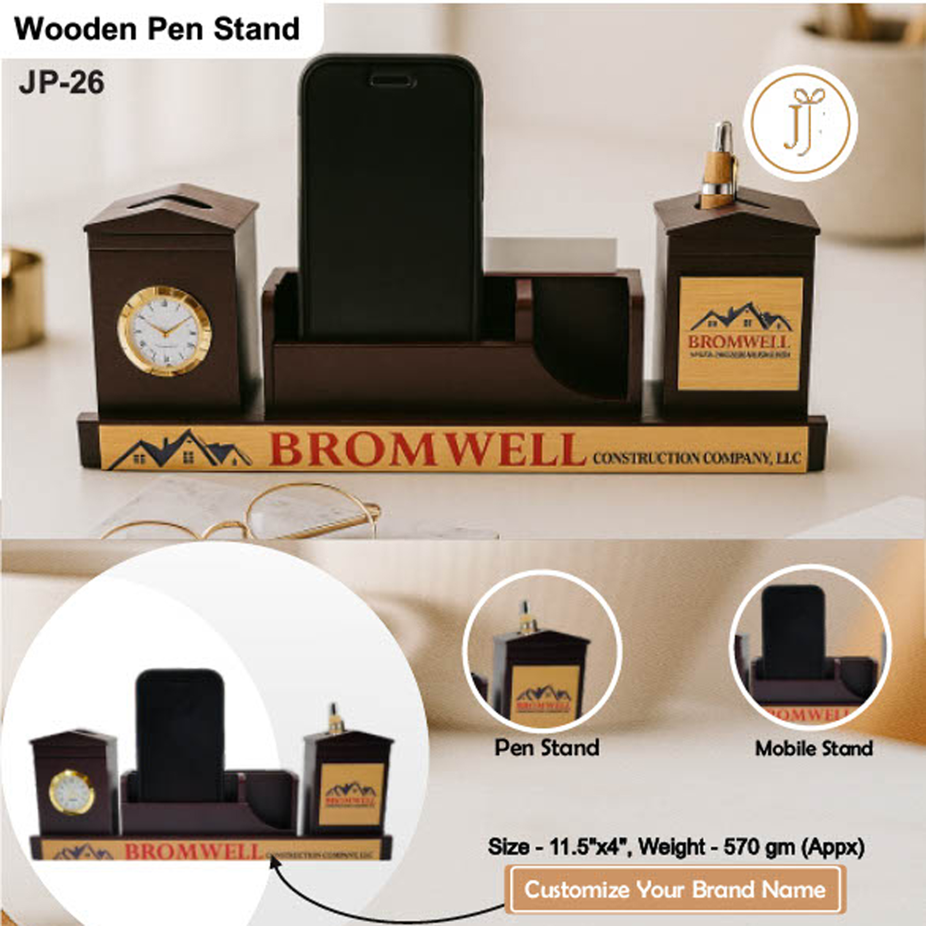 52025JP26*WOODEN PENSTAND