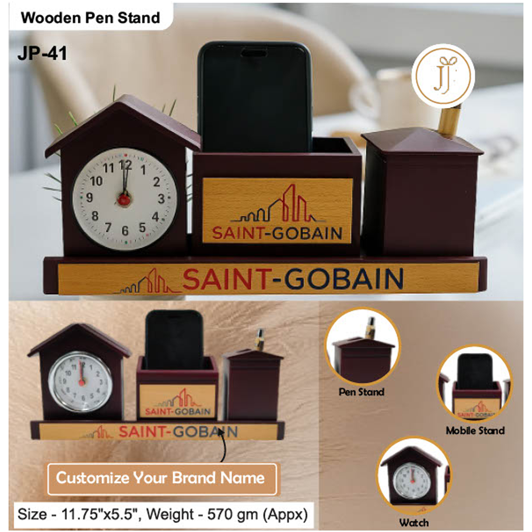52025JP41*WOODEN PENSTAND