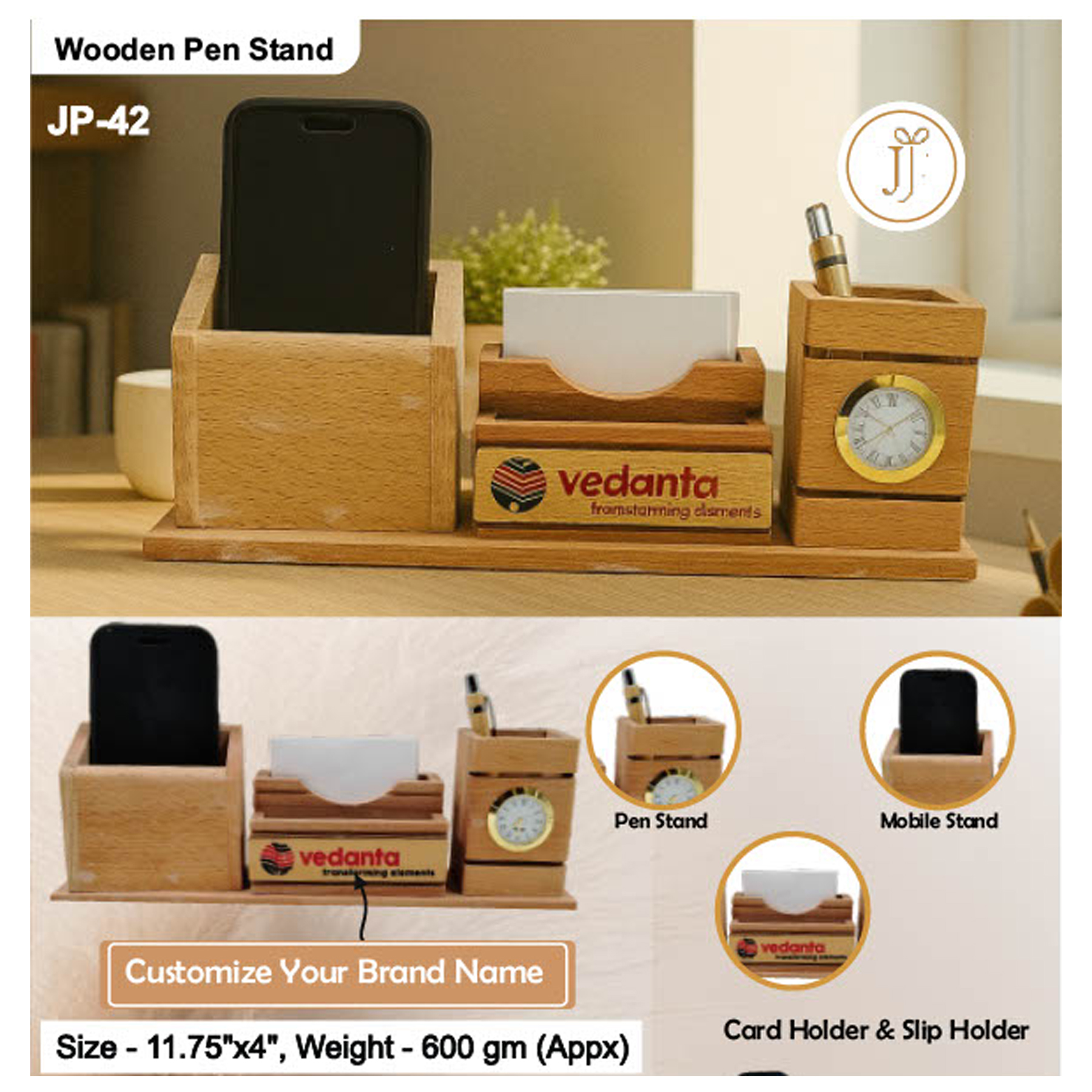 52025JP42*WOODEN PENSTAND
