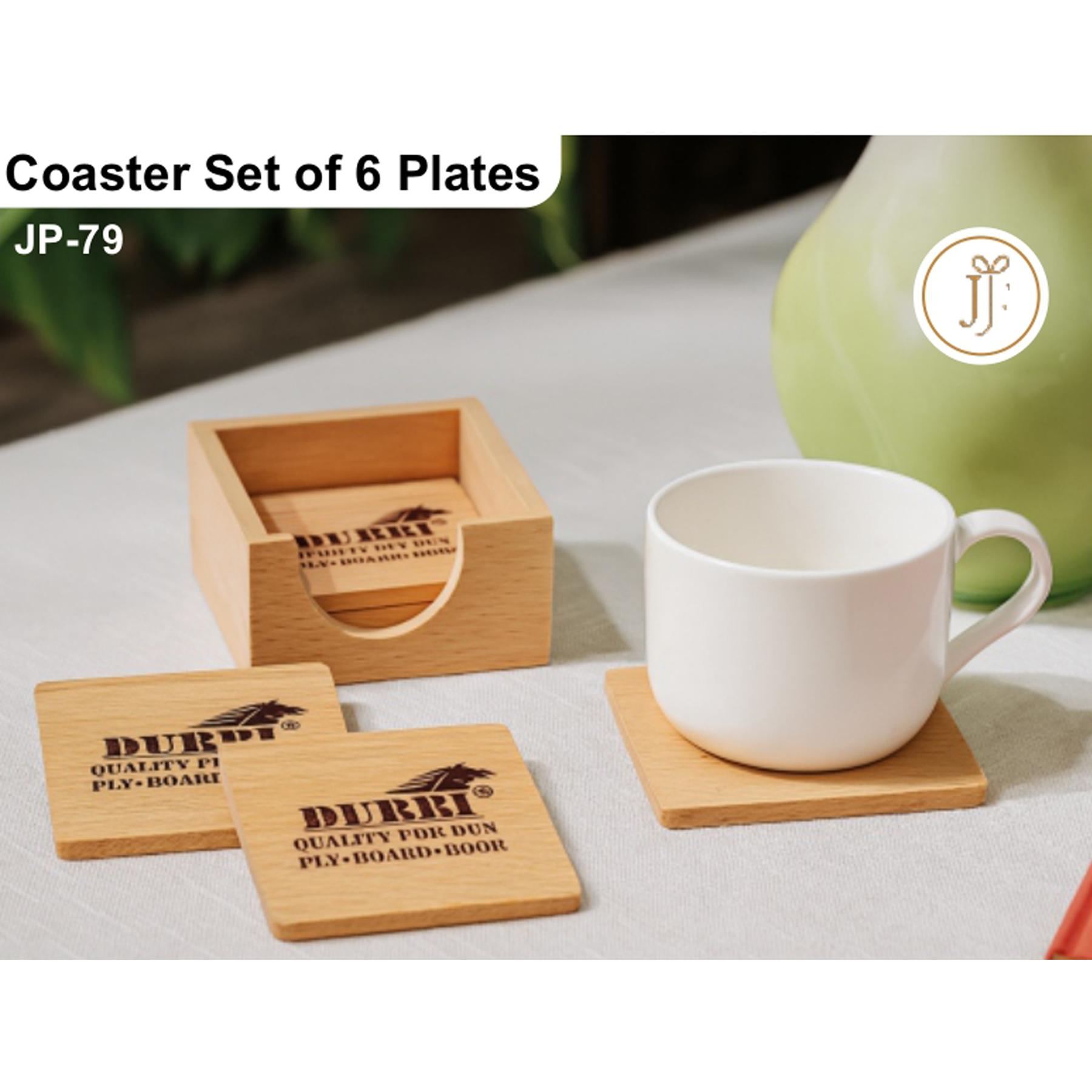 52025JP79*WOODEN 6 COASTER 