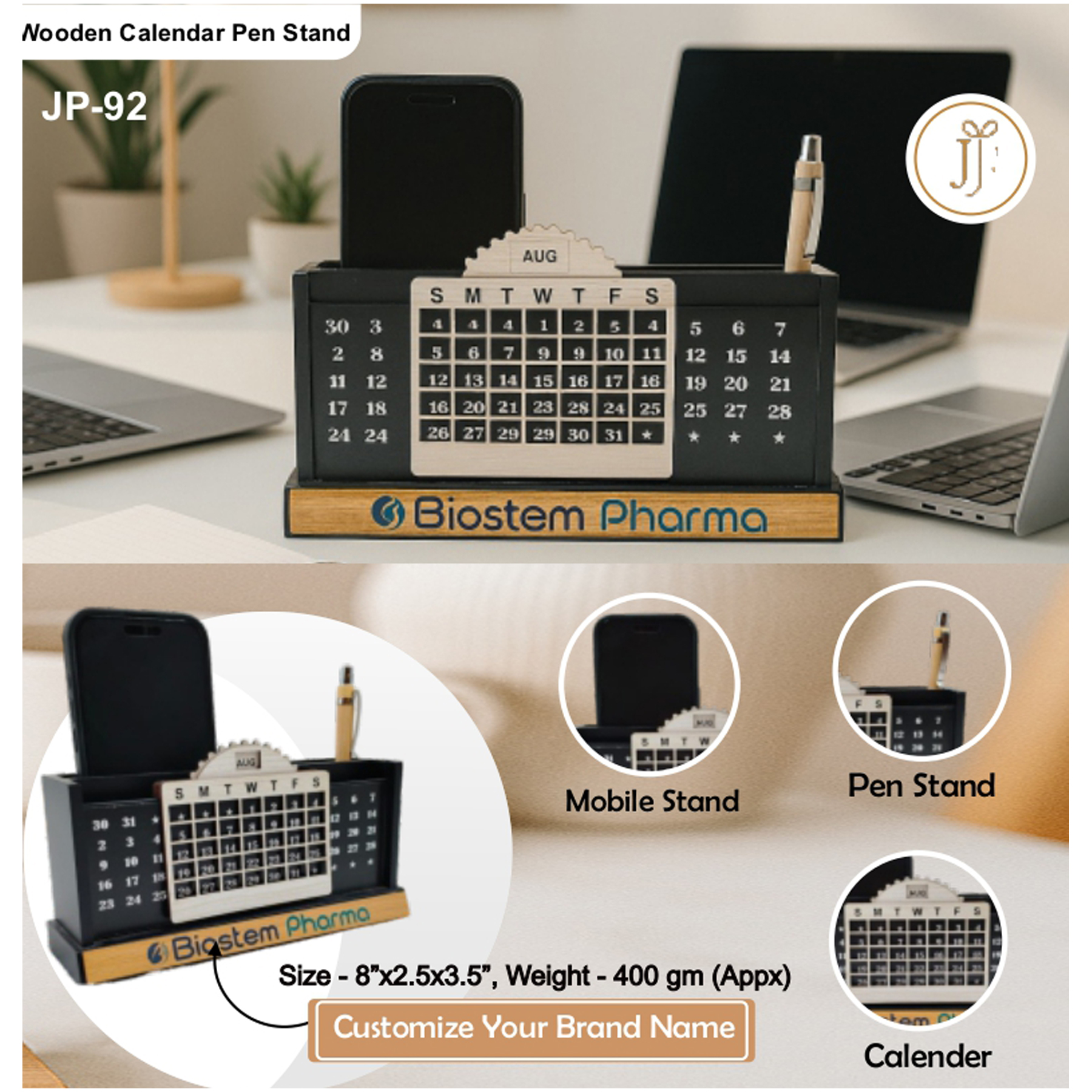 52025JP92*PENSTAND WITH CALENDAR