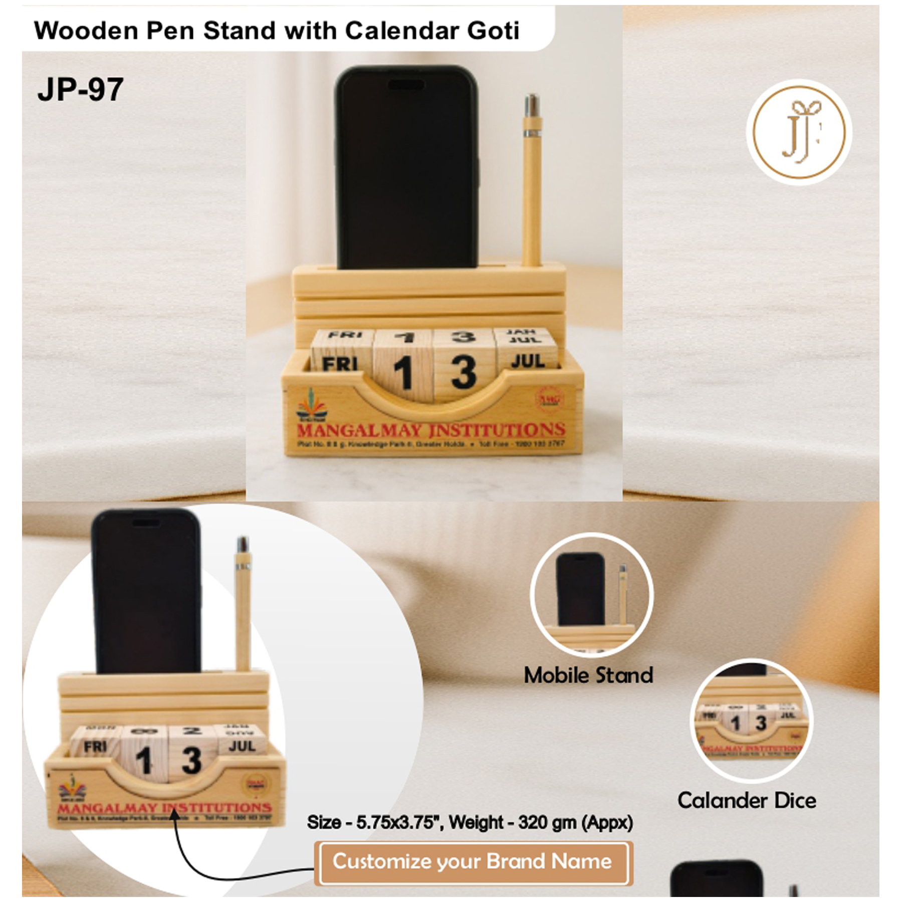 52025JP97*PENSTAND WITH CALENDAR GOTI