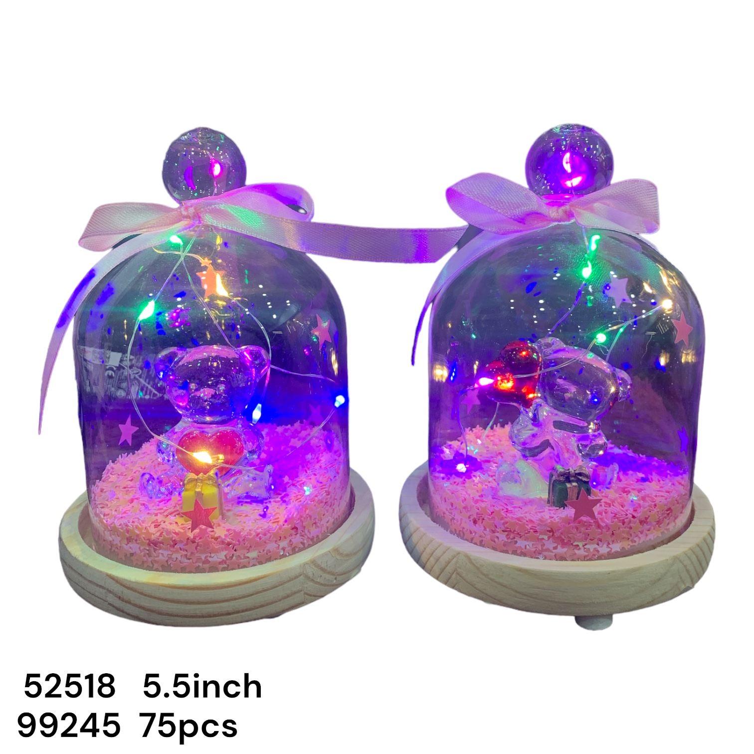 52518 (75)-GLASS LIGHT TEDDY SHOWPIECE