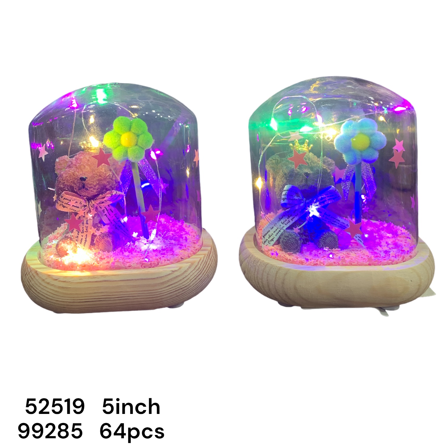52519 (64)-GLASS LIGHT TEDDY SHOWPIECE