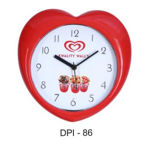 53202186 RED HEART WALL CLOCK