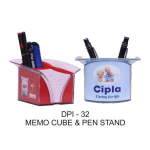 53202232*Memo Cube Holder with Pad (w/o Pens) RED / BLUE