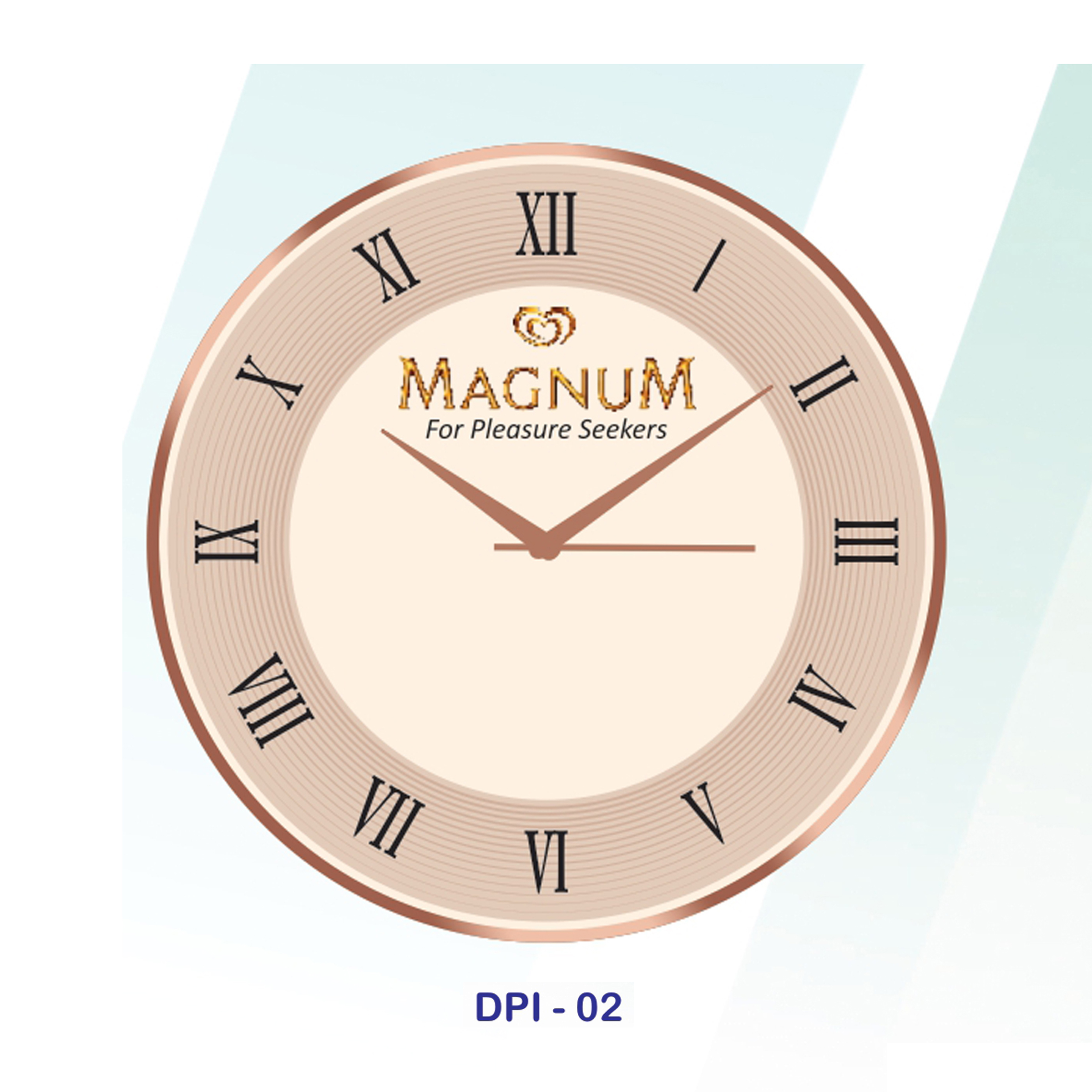 53202502*WALL CLOCK ROSE GOLD  ROUND 