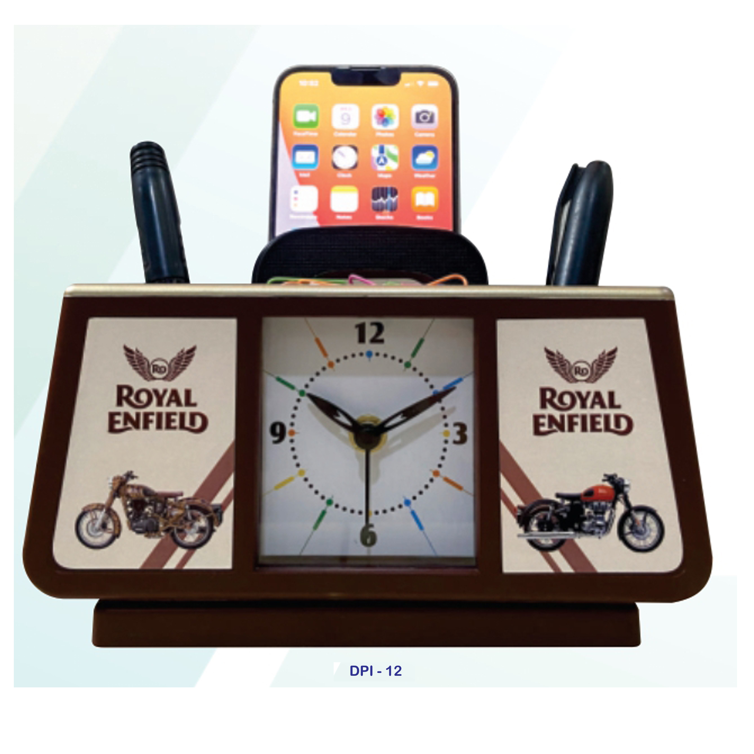 53202512*REVOLVING CLOCK WITH PEN STAND & 4 COASTER