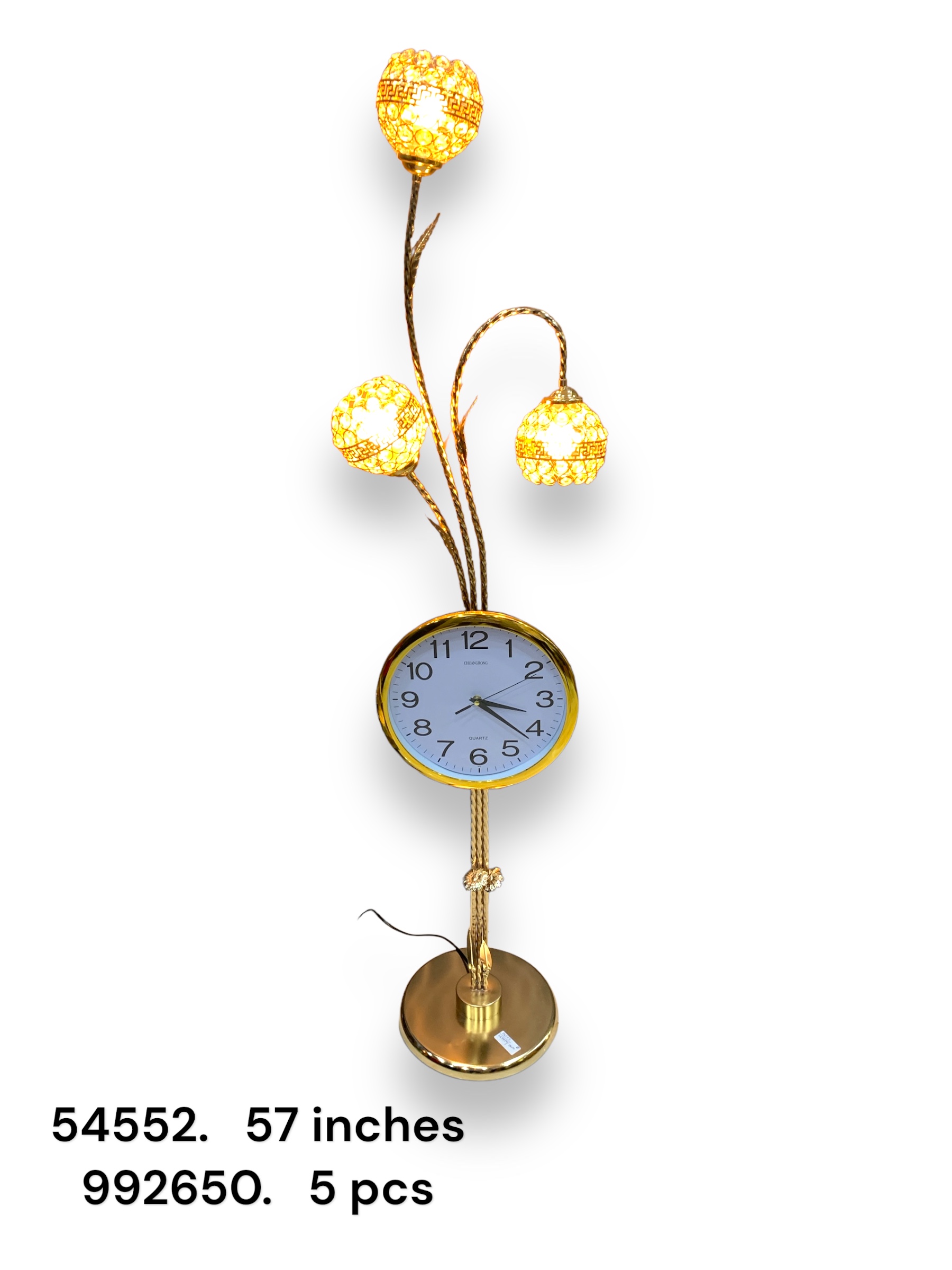54552 (5)-FLOOR LAMP WITH CLOCK