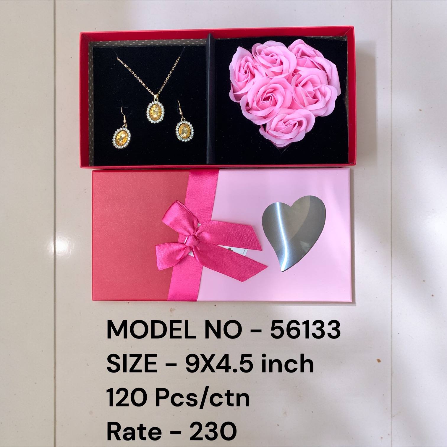 56133 (120)-NECKLACE EARRING WITH FLOWER
