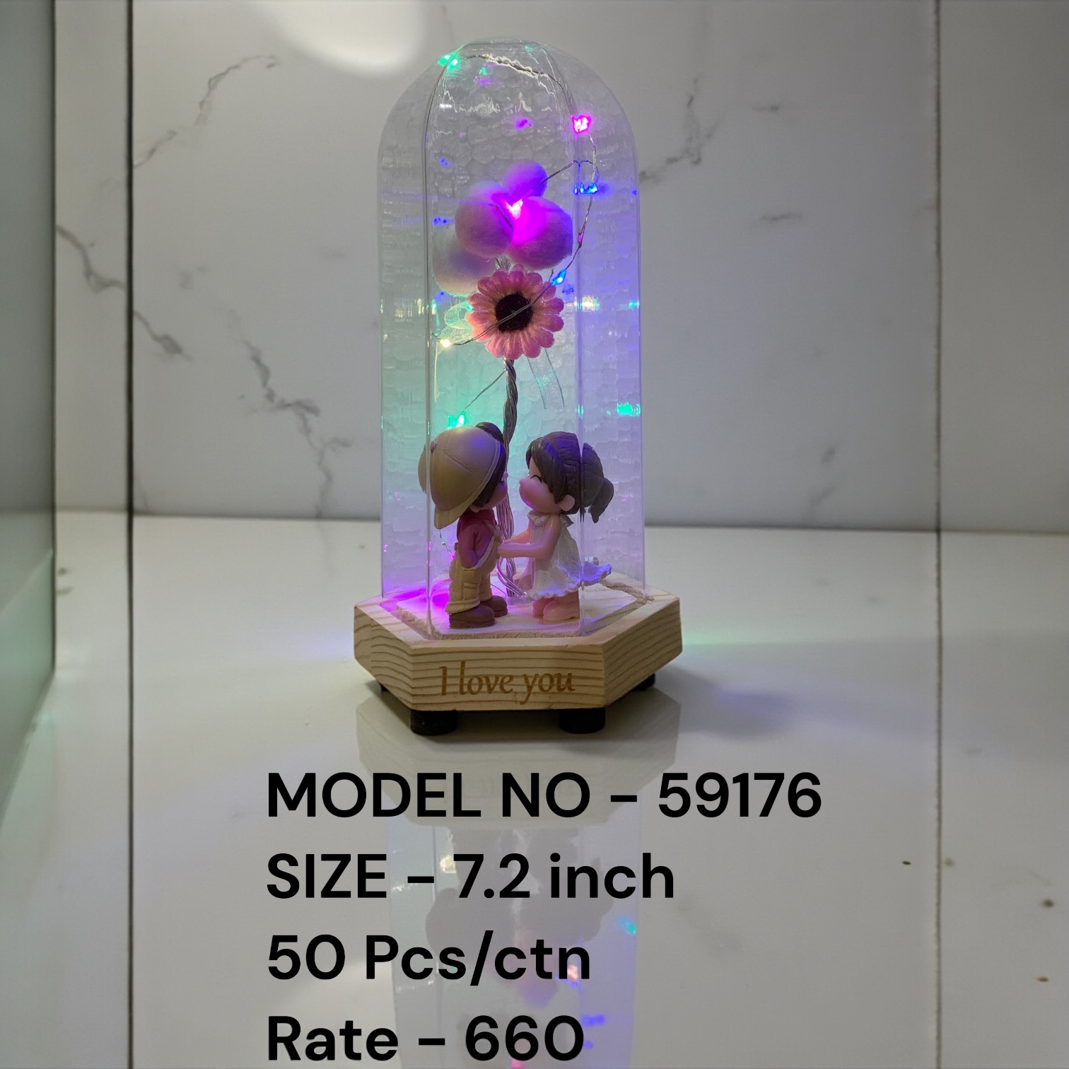 59153 (72)-FLOWER SHOWPIECE WITH LIGHT