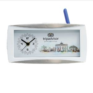 7202141 Dashing Table Clock With Pen Stand & Pad Holder