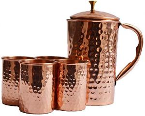 Hammered Jug with 4 glass gift set DC 33