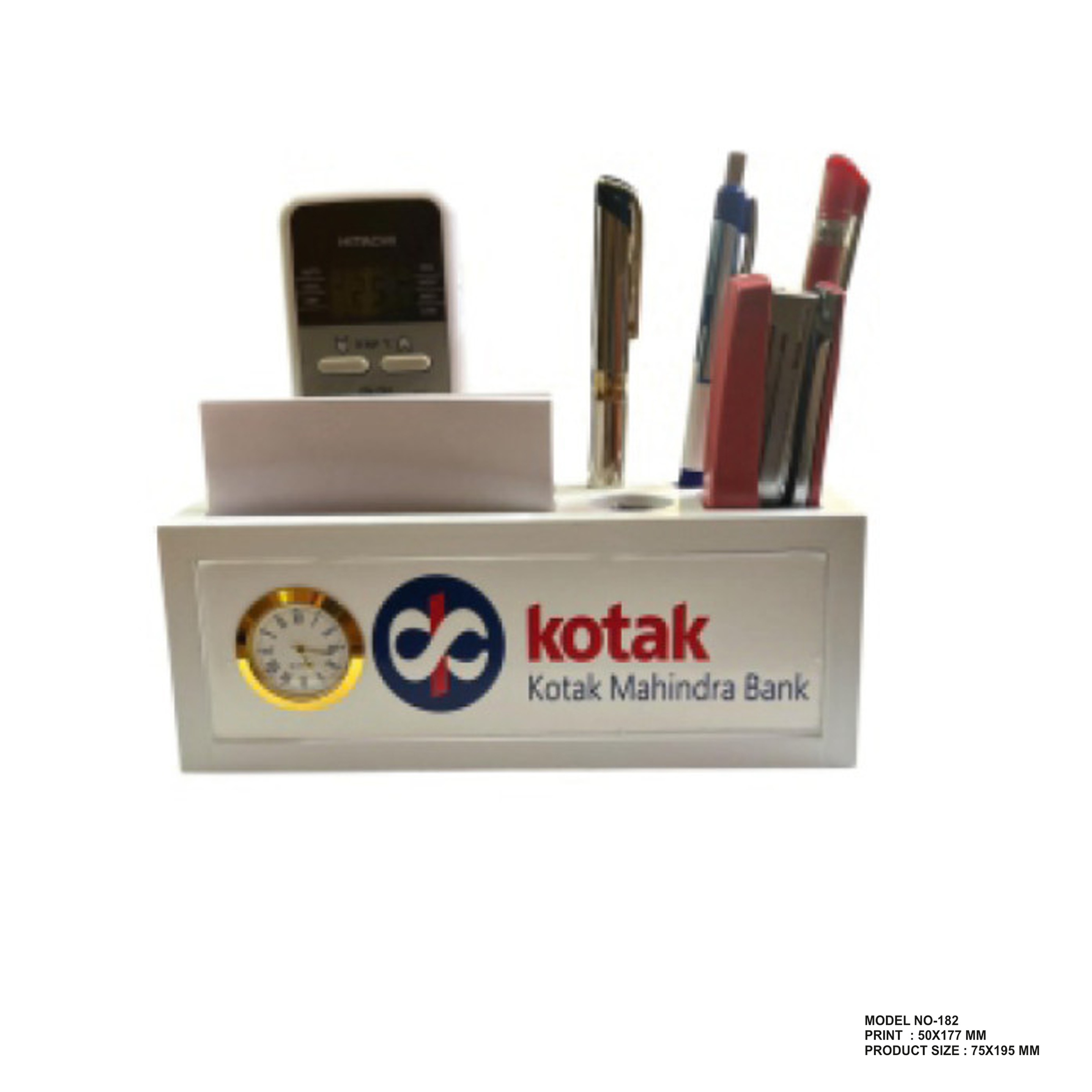 772026182*PEN STAND WITH TABLE CLOCK