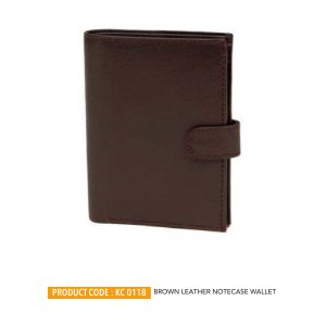 8220230118*BROWN LEATHER NOTECASE WALLET
