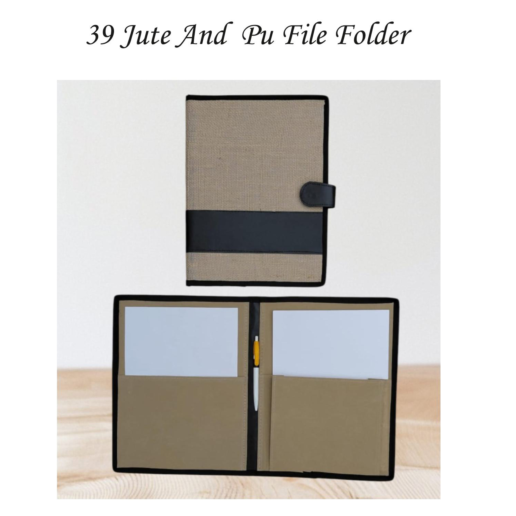 82202539*JUTE AND PU FILE FOLDER
