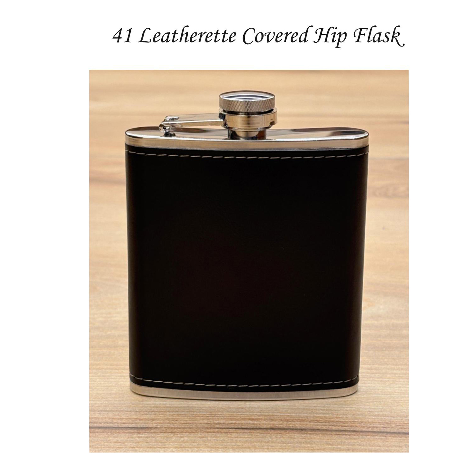 82202541*LEATEHERETTE COVERED HIP FLASK